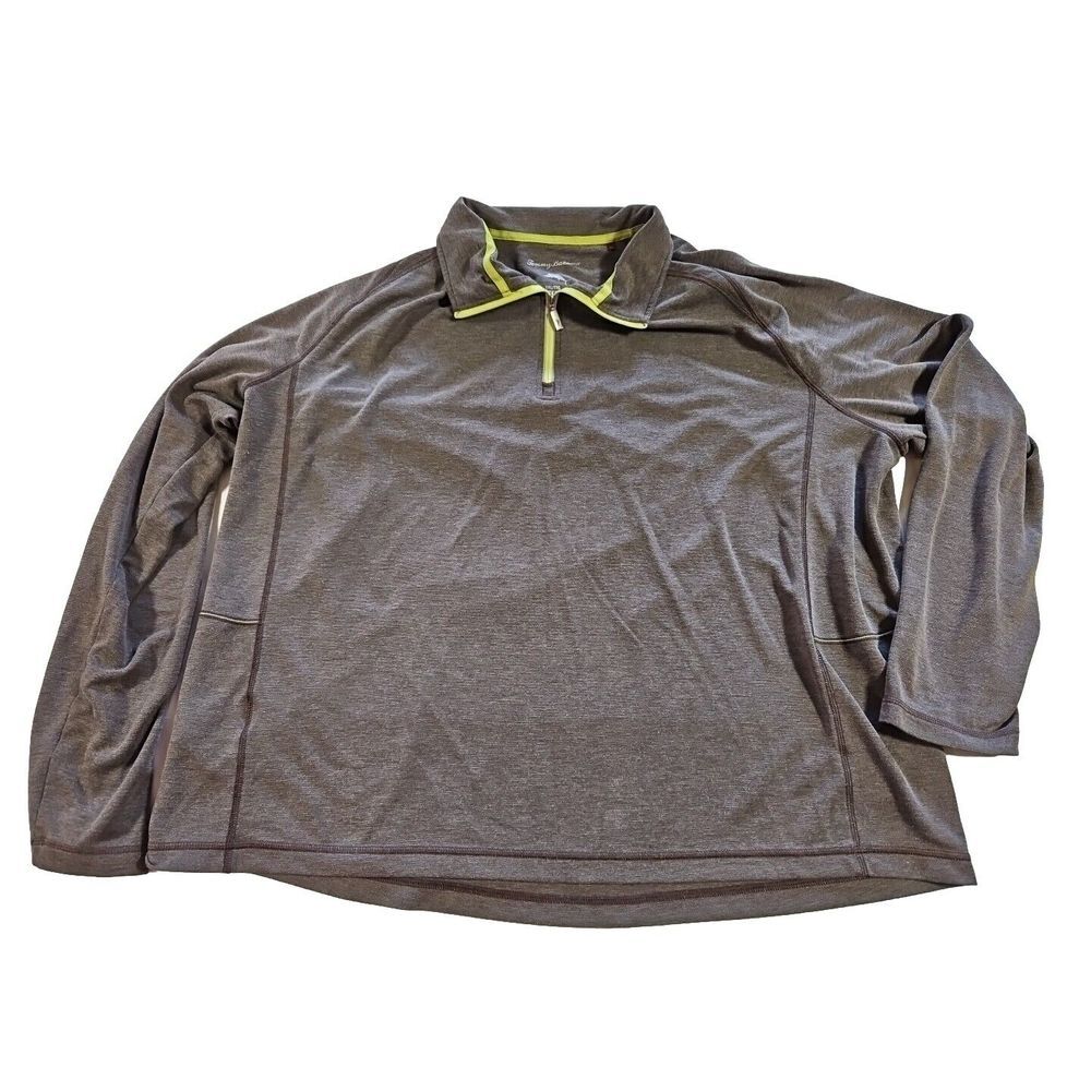 Tommy Bahama Pullover  Sz 2xl Mens‎ Quarter Zip Brown Long Sleeve